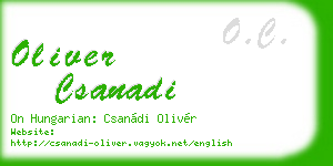 oliver csanadi business card