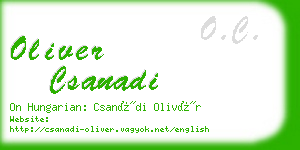 oliver csanadi business card